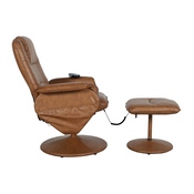Cason Massaging Adjustable Recliner with Deep Side Pockets and Ottoman with Wrapped Base in Brown LeatherSoft, BT-753P-MASSAGE-CGN-GG