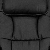 Contemporary Multi-Position Recliner and Ottoman with Swivel Maple Wood Base in Black LeatherSoft, BT-7615-BK-CURV-GG