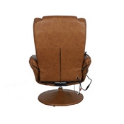 Poppy Massaging Multi-Position Plush Recliner with Side Pocket and Ottoman in Brown LeatherSoft, BT-7672-MASSAGE-CGN-GG