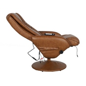 Poppy Massaging Multi-Position Plush Recliner with Side Pocket and Ottoman in Brown LeatherSoft, BT-7672-MASSAGE-CGN-GG