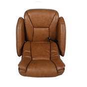 Poppy Massaging Multi-Position Plush Recliner with Side Pocket and Ottoman in Brown LeatherSoft, BT-7672-MASSAGE-CGN-GG