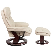 Recliner Chair with Ottoman - Beige LeatherSoft Swivel Recliner Chair with Ottoman Footrest, BT-7821-BGE-GG