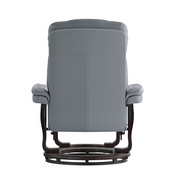 Allie Recliner Chair with Ottoman, Gray LeatherSoft Swivel Recliner Chair with Ottoman Footrest, BT-7821-GY-GG