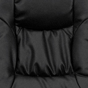 Contemporary Multi-Position Recliner and Ottoman with Wrapped Base in Black LeatherSoft, BT-7862-BK-GG