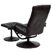 Contemporary Multi-Position Recliner and Ottoman with Wrapped Base in Brown LeatherSoft, BT-7862-BN-GG