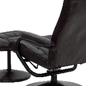 Contemporary Multi-Position Recliner and Ottoman with Wrapped Base in Brown LeatherSoft, BT-7862-BN-GG