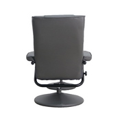 Rachel Contemporary Multi-Position Recliner and Ottoman with Wrapped Base in Gray LeatherSoft, BT-7862-GY-GG
