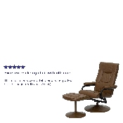 Contemporary Multi-Position Recliner and Ottoman with Wrapped Base in Palimino LeatherSoft, BT-7862-PALIMINO-GG