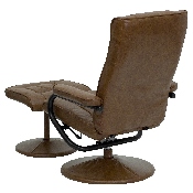 Contemporary Multi-Position Recliner and Ottoman with Wrapped Base in Palimino LeatherSoft, BT-7862-PALIMINO-GG