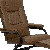 Contemporary Multi-Position Recliner and Ottoman with Wrapped Base in Palimino LeatherSoft, BT-7862-PALIMINO-GG