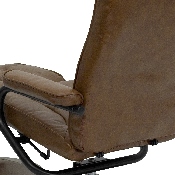 Contemporary Multi-Position Recliner and Ottoman with Wrapped Base in Palimino LeatherSoft, BT-7862-PALIMINO-GG