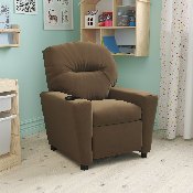 Contemporary Brown Microfiber Kids Recliner with Cup Holder, BT-7950-KID-MIC-BRWN-GG