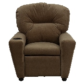 Contemporary Brown Microfiber Kids Recliner with Cup Holder, BT-7950-KID-MIC-BRWN-GG