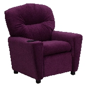 Contemporary Purple Microfiber Kids Recliner with Cup Holder, BT-7950-KID-MIC-PUR-GG