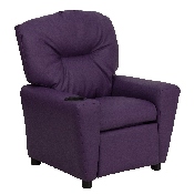 Contemporary Purple Vinyl Kids Recliner with Cup Holder, BT-7950-KID-PUR-GG