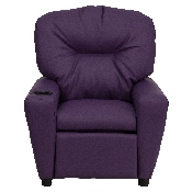 Contemporary Purple Vinyl Kids Recliner with Cup Holder, BT-7950-KID-PUR-GG