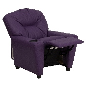 Contemporary Purple Vinyl Kids Recliner with Cup Holder, BT-7950-KID-PUR-GG