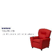 Contemporary Red Vinyl Kids Recliner with Cup Holder, BT-7950-KID-RED-GG