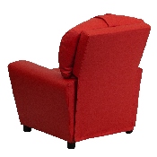 Contemporary Red Vinyl Kids Recliner with Cup Holder, BT-7950-KID-RED-GG