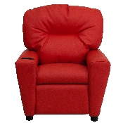 Contemporary Red Vinyl Kids Recliner with Cup Holder, BT-7950-KID-RED-GG