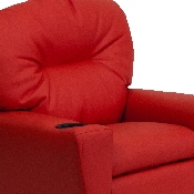 Contemporary Red Vinyl Kids Recliner with Cup Holder, BT-7950-KID-RED-GG
