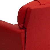 Contemporary Red Vinyl Kids Recliner with Cup Holder, BT-7950-KID-RED-GG