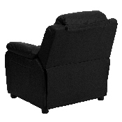 Deluxe Padded Contemporary Black LeatherSoft Kids Recliner with Storage Arms, BT-7985-KID-BK-LEA-GG