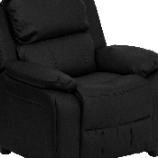 Deluxe Padded Contemporary Black LeatherSoft Kids Recliner with Storage Arms, BT-7985-KID-BK-LEA-GG