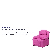 Deluxe Padded Contemporary Hot Pink Vinyl Kids Recliner with Storage Arms, BT-7985-KID-HOT-PINK-GG