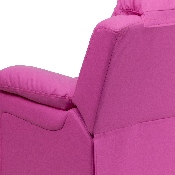 Deluxe Padded Contemporary Hot Pink Vinyl Kids Recliner with Storage Arms, BT-7985-KID-HOT-PINK-GG