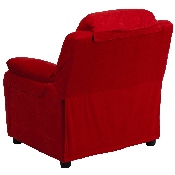 Deluxe Padded Contemporary Red Microfiber Kids Recliner with Storage Arms, BT-7985-KID-MIC-RED-GG