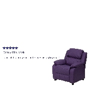 Deluxe Padded Contemporary Purple Vinyl Kids Recliner with Storage Arms, BT-7985-KID-PUR-GG