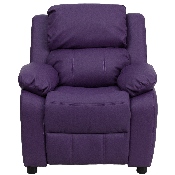 Deluxe Padded Contemporary Purple Vinyl Kids Recliner with Storage Arms, BT-7985-KID-PUR-GG