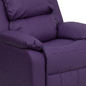 Deluxe Padded Contemporary Purple Vinyl Kids Recliner with Storage Arms, BT-7985-KID-PUR-GG