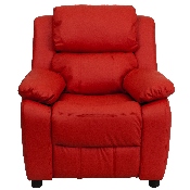 Deluxe Padded Contemporary Red Vinyl Kids Recliner with Storage Arms, BT-7985-KID-RED-GG