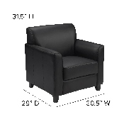 HERCULES Diplomat Series Black LeatherSoft Chair, BT-827-1-BK-GG