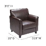 HERCULES Diplomat Series Brown LeatherSoft Chair, BT-827-1-BN-GG