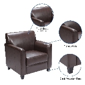 HERCULES Diplomat Series Brown LeatherSoft Chair, BT-827-1-BN-GG