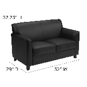 HERCULES Diplomat Series Black LeatherSoft Loveseat, BT-827-2-BK-GG