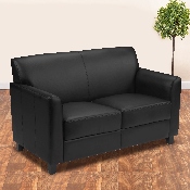 HERCULES Diplomat Series Black LeatherSoft Loveseat, BT-827-2-BK-GG