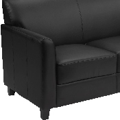 HERCULES Diplomat Series Black LeatherSoft Loveseat, BT-827-2-BK-GG
