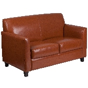 HERCULES Diplomat Series Cognac LeatherSoft Loveseat, BT-827-2-CG-GG