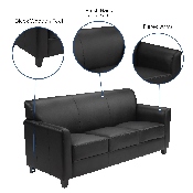 HERCULES Diplomat Series Black LeatherSoft Sofa, BT-827-3-BK-GG