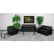 HERCULES Diplomat Series Reception Set in Black LeatherSoft, BT-827-SET-BK-GG