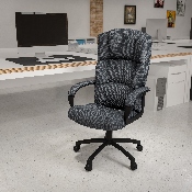 High Back Gray Fabric Executive Swivel Office Chair with Arms, BT-9022-BK-GG