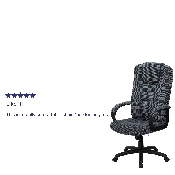High Back Gray Fabric Executive Swivel Office Chair with Arms, BT-9022-BK-GG