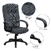 High Back Gray Fabric Executive Swivel Office Chair with Arms, BT-9022-BK-GG