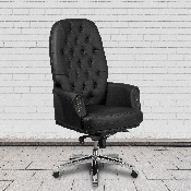 High Back Traditional Tufted Black LeatherSoft Multifunction Executive Swivel Ergonomic Office Chair with Arms, BT-90269H-BK-GG