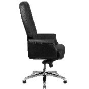 High Back Traditional Tufted Black LeatherSoft Multifunction Executive Swivel Ergonomic Office Chair with Arms, BT-90269H-BK-GG