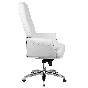 High Back Traditional Tufted White LeatherSoft Multifunction Executive Swivel Ergonomic Office Chair with Arms, BT-90269H-WH-GG